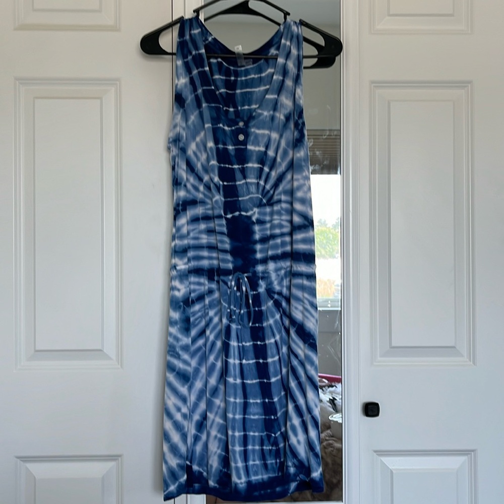 Pink Lotus Blue Tie-Dye Dress Size Medium